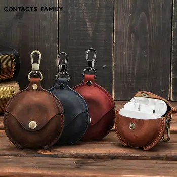 

Leather Case Protective Cover Carry Pouch with Keychain for Freebuds 3 Earphone