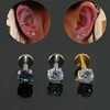 Boucles d'oreilles Tragus en acier, 2 pièces de 2 à 5mm, clou d'oreille en cristal Zircon, Piercing, bijoux Cartilage ► Photo 3/5