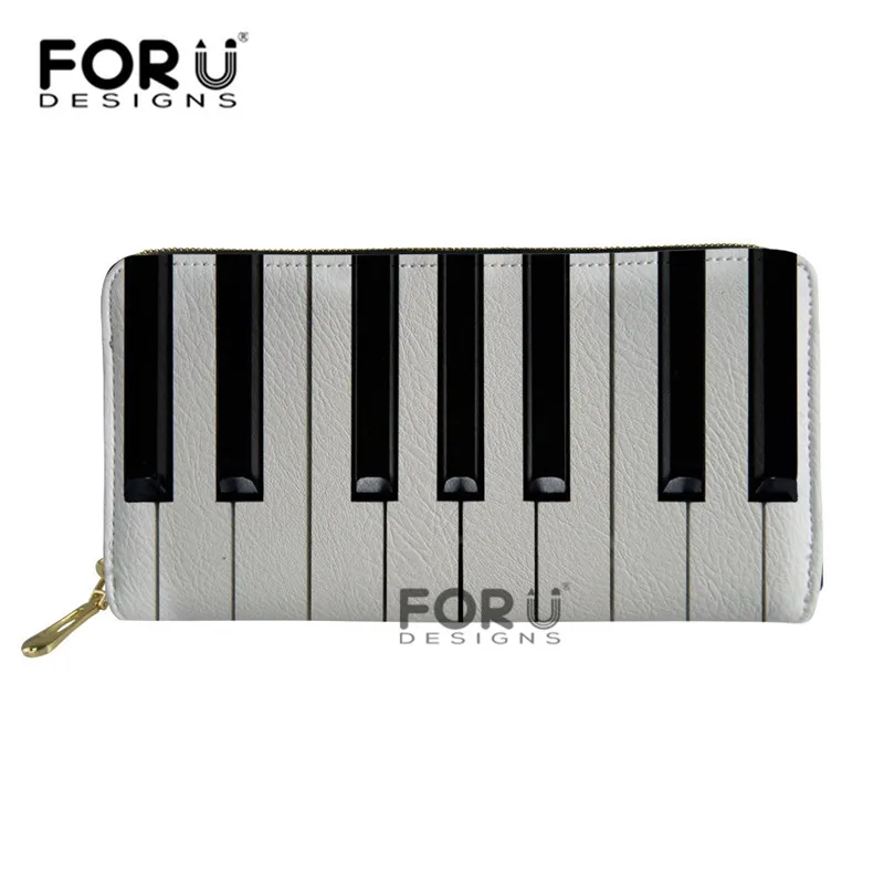 FORUDESIGNS Piano Music Note Women Long Clutch Wallet Large Capacity Holder Wallets Female Purse Lady Coin Purses Phone Card