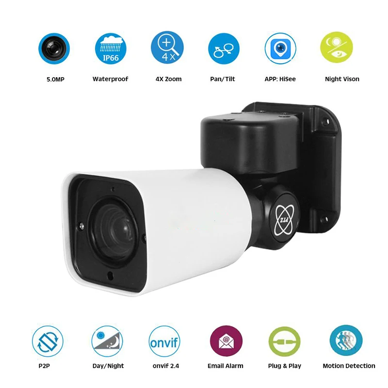 Ip-камера 5MP POE наружная CCTV IP POE камера безопасности наружная PTZ камера наблюдения домашняя камера ночного видения