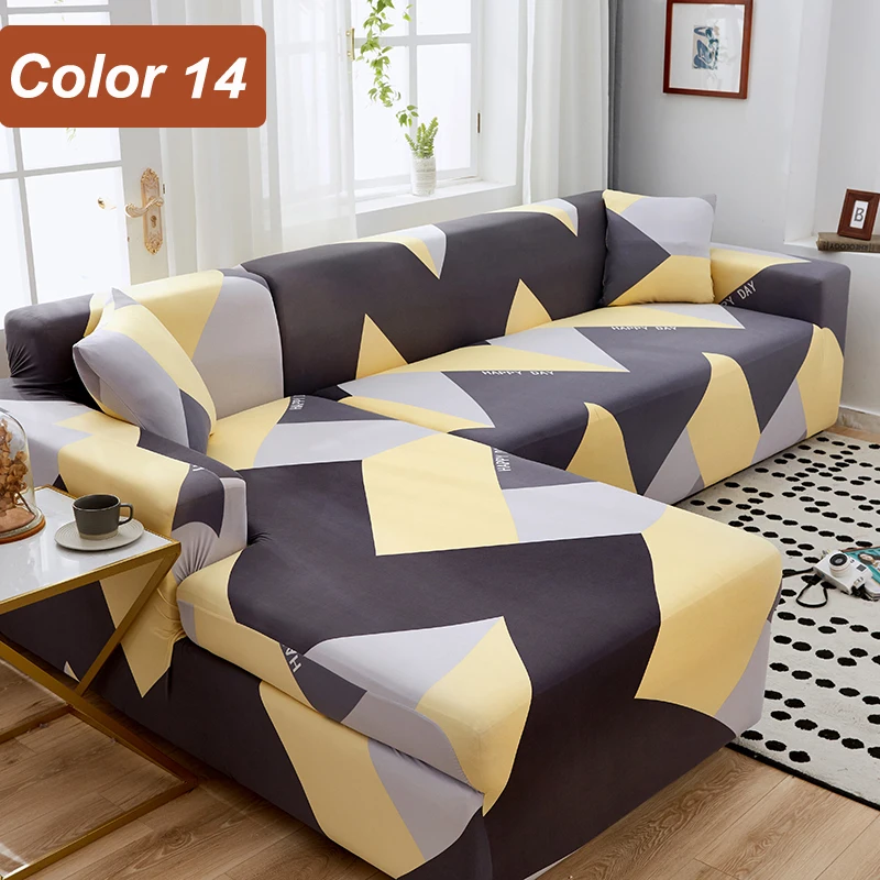 L-Shaped Sofa Cover Corner Sofa Slipcovers Elastic Chaise Cover 1/2/3/4 Seater Stretch Sectional Couch Armchair Cover Protector