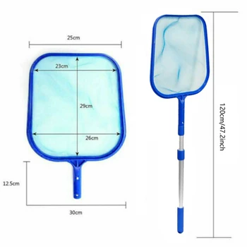 

Lengthen Leaf Skimmer Cleaning Mesh Net Telescopic Pole for Swimming Pool Spa Hot Tub Reachable 120Cm
