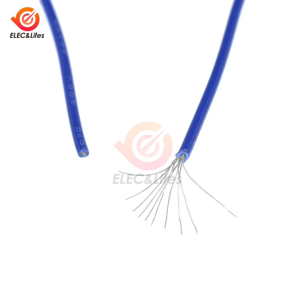 10 метров 24 калибра волноводный Электрический кабель Луженая медь кабель с ПВХ-изоляцией для светодиодов ленточный кабель красный/черный/синий/желтый 24AWG провод