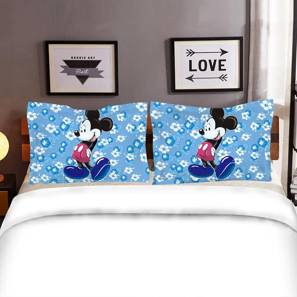 Disney Рождество Микки Маус постельное белье набор мультфильм хлопок постельное белье для детей мальчиков и девочек подарок взрослых пододеяльник плоский лист