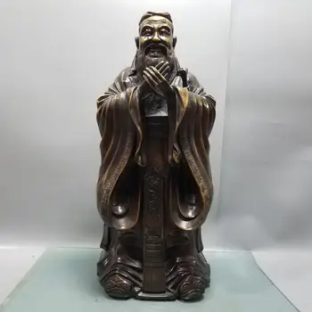 

wedding decoration China Lucky China Seikos red bronze Confucius Statue Statue of Kong Shengren, founder of Confucianism
