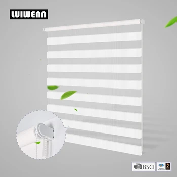 

LUIWENN Zebra Fabric 100% polyster Roller Blinds For Windows Solid Color Double layer Curtains For Living room Customized Size