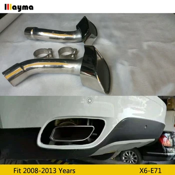 

Square Tail Exhaust Tips Muffler Pipe For BMW X6 35i xDrive 2008-2013 year E71 Stainless steel mufflers
