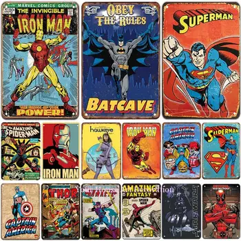 

SuperHero Metal Tin Sign Plaque Iron Poster Retro Painting Decor Metal Signs Vintage Bar Decoration Metal Poster Pub Metal Plate
