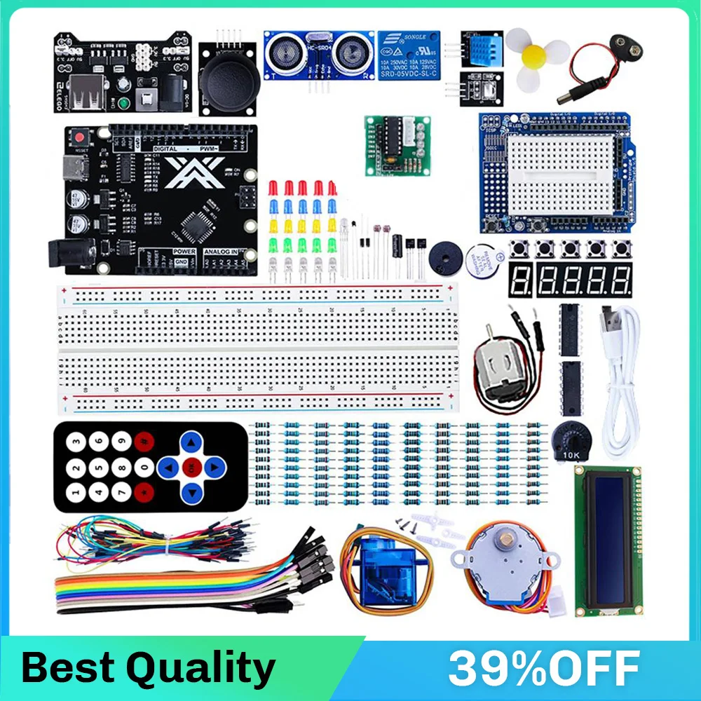 Стартовый комплект для Arduino Uno R3 макетная мини-плата и ультразвуковой