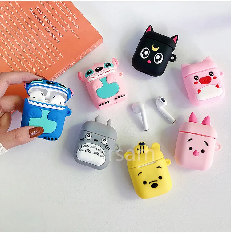 

Cartoon Cute box Wireless Headset case for Apple Airpods 1 2 Earphone soft Silicone Cover For Airpods Protective Cases