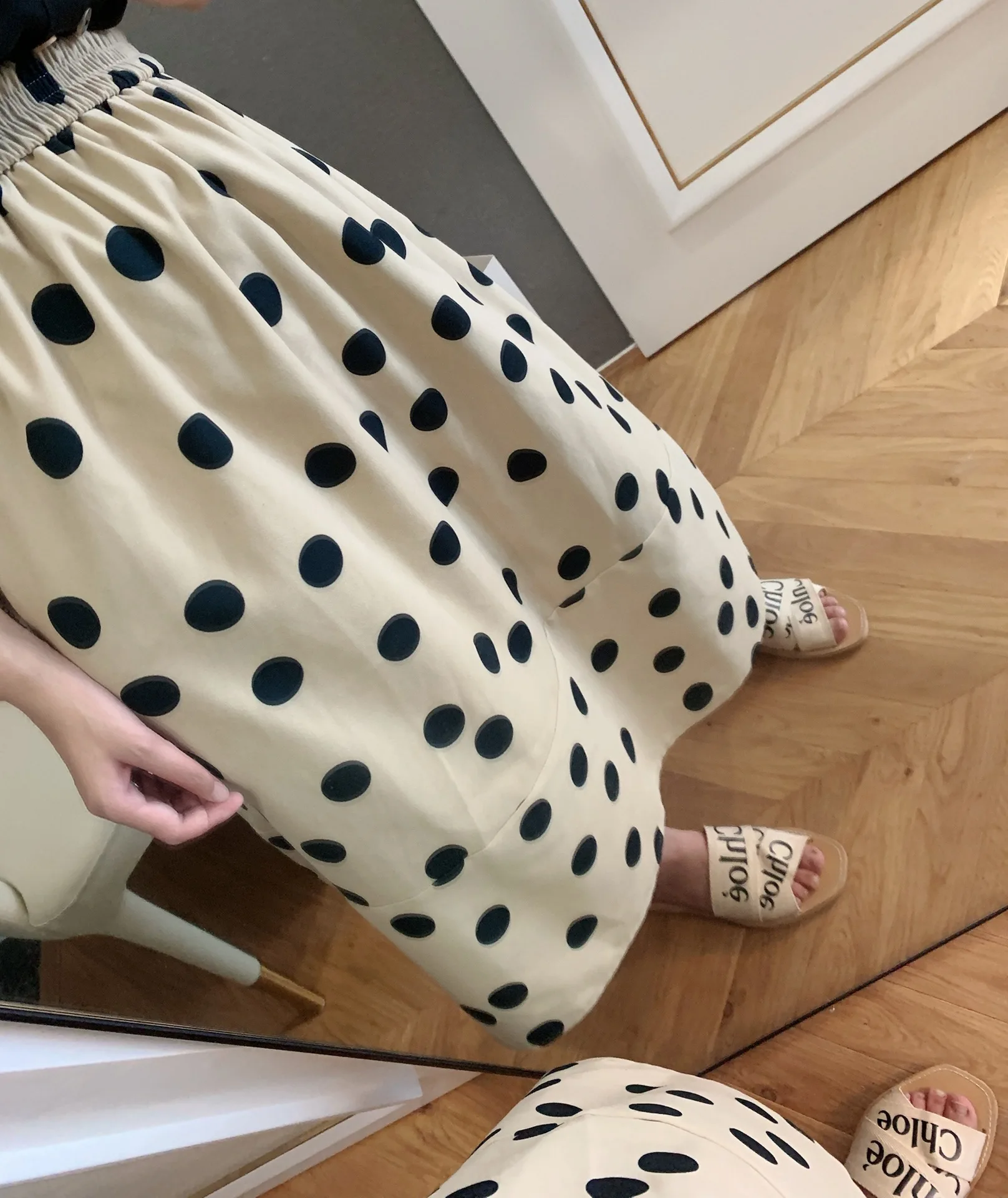 SHENGPALAE Faldas Mujer Moda Новая мода осень-зима юбка Для женщин в горошек, украшенное принтом со Эластичная лента юбки Faldas женские A287