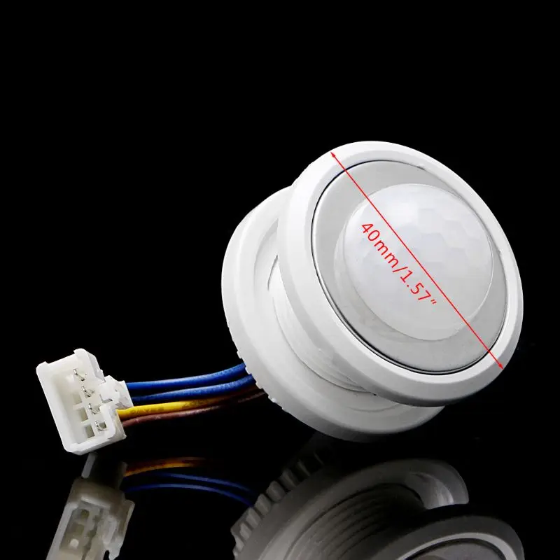 40mm LED PIR Detector Infrared Motion Sensor Switch with Time Delay Adjustable Drop Shipping Support