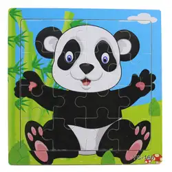 4 шт мультфильм панда животное деревянное головоломки доски-головоломки Дети обучающая игрушка подарок мультфильм животный узор с