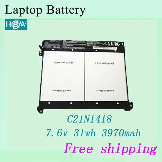 

High quality laptop battery For ASUS Transformer Book T300CHI C21N1418 batteries free shipping