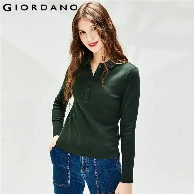 Giordano Women Polos Stretchy Plain 