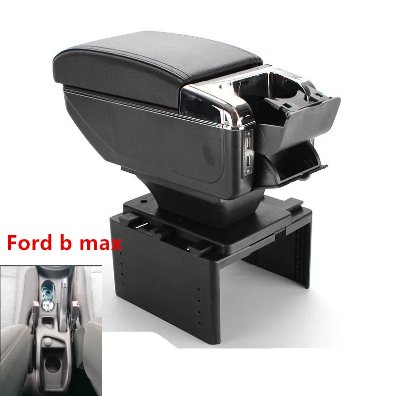 

For Ford b max armrest box USB Charging heighten Double layer