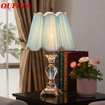 

OUTELA Crystal Table Lamps Desk Lights Luxury Contemporary Fabric for Foyer Living Room Office Creative Bed Room Hotel