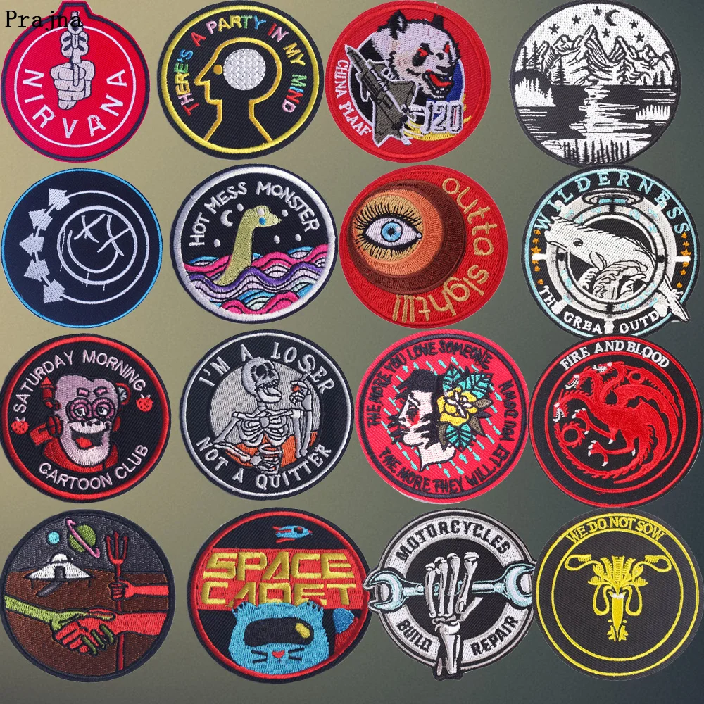 

Prajna Hippie for Embroidered Patches for Clothing Iron on Patch Sewing Applique Parches Fabric Badge DIY Garment Accessory