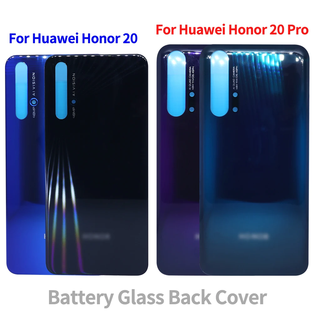 Задняя стеклянная крышка батарейного отсека для Huawei Honor 20 задняя корпуса Pro