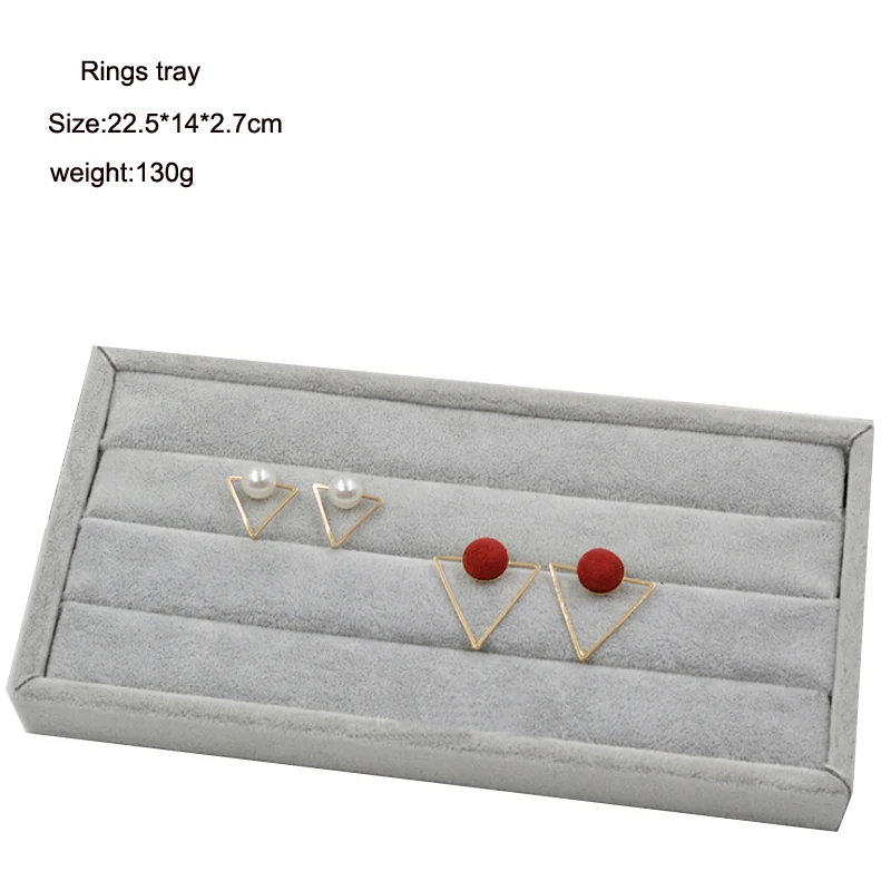 New Style 3 Add 1 Velvet Jewelry Trays Bracelets Rings Earring Box Case  Jewelry Storage Organizer Jewelry Gift Box Holder