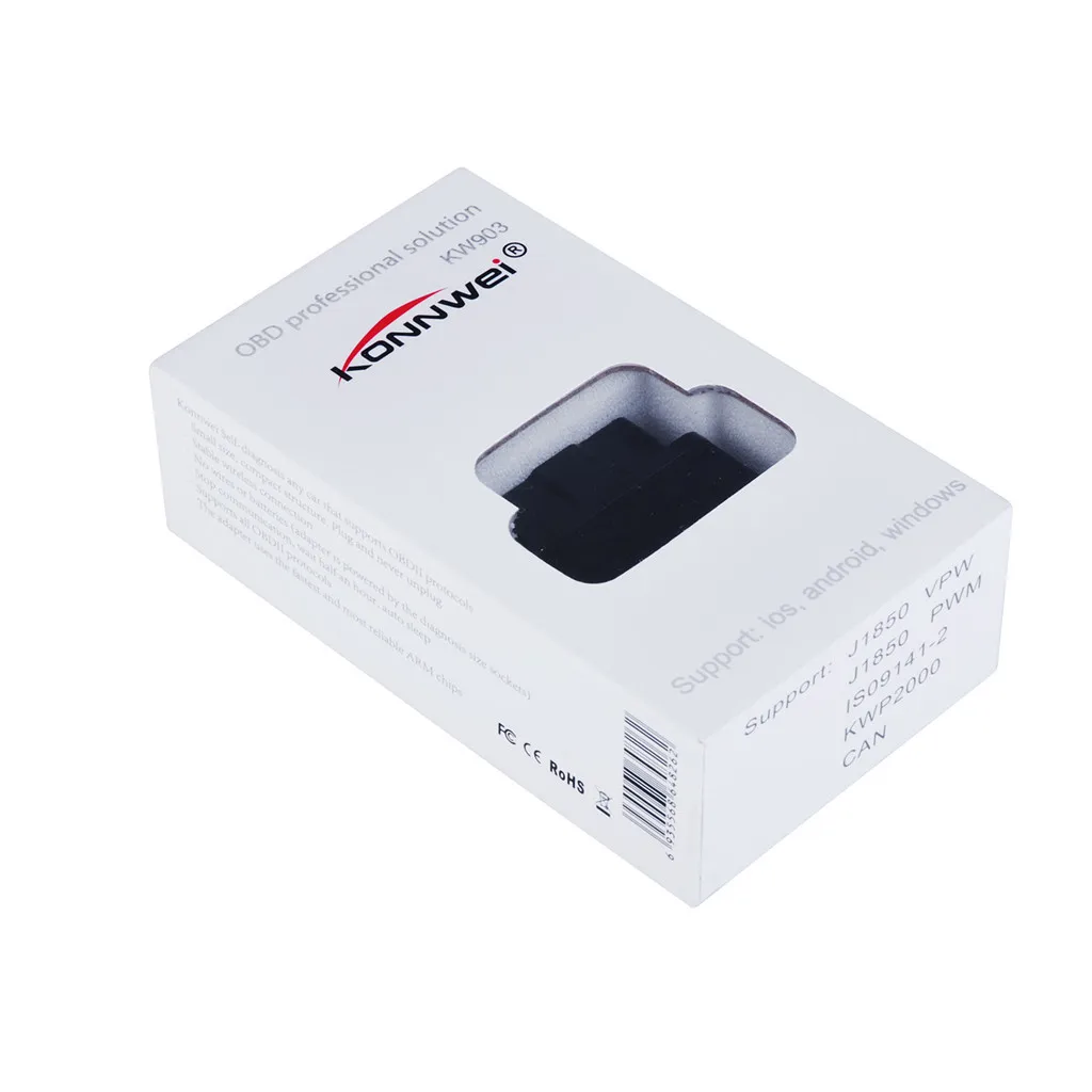 Konnwei KW903 ELM327 Bluetooth 3,0 OBD2 OBDII Автомобильный сканер диагностического кода автомобильные аксессуары Автомобильный сканирующий инструмент