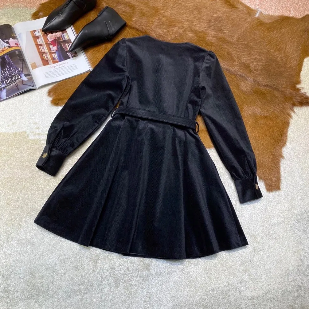2019FW осень Новое Женское вельветовое платье женские винтажные платья с длинным рукавом ddxgz2 10,13
