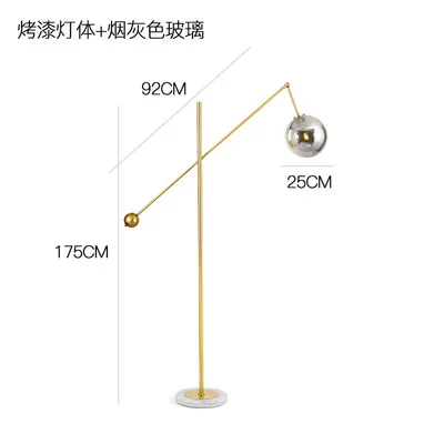 Modern creative glass ball living room floor lamp LED art bedside bedroom Nordic designer marble base floor lamp - Цвет абажура: floor lamp B