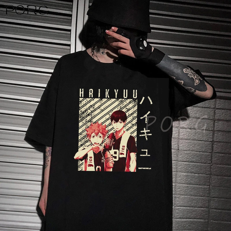 Harajuku T-shirt Men Anime T Shirt Haikyuu T Shirt Anime Tops Tees Hinata  And Kageyama Haikyuu Mens Streetwear Clothing Women - T-shirts - AliExpress