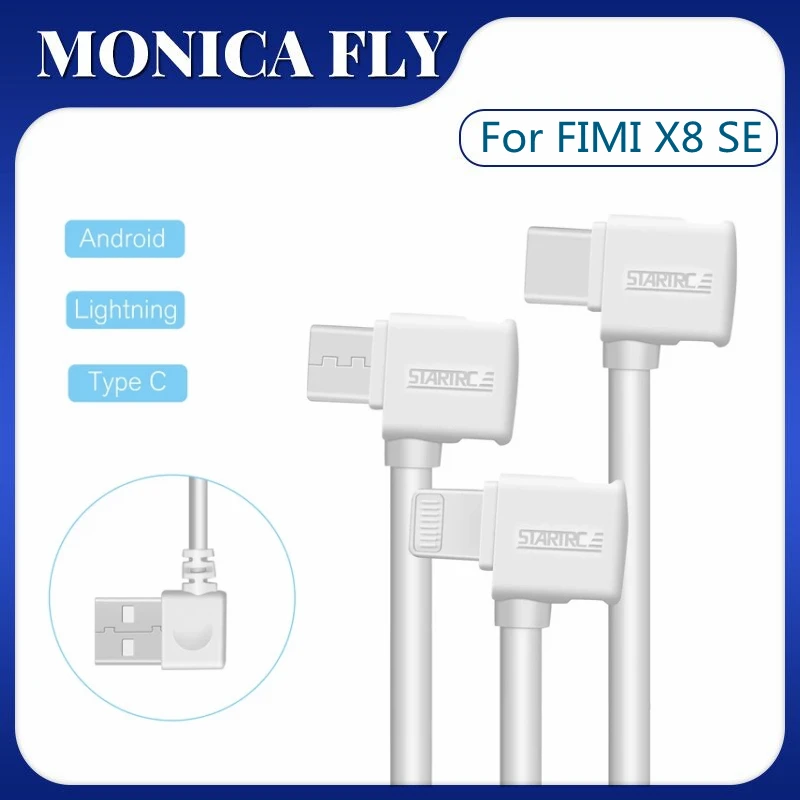 For FIMI X8 SE 2020 Remote Controller Data Connected Cable Line Wire to Mobile phone Tablet Type-C Micro USB Connector