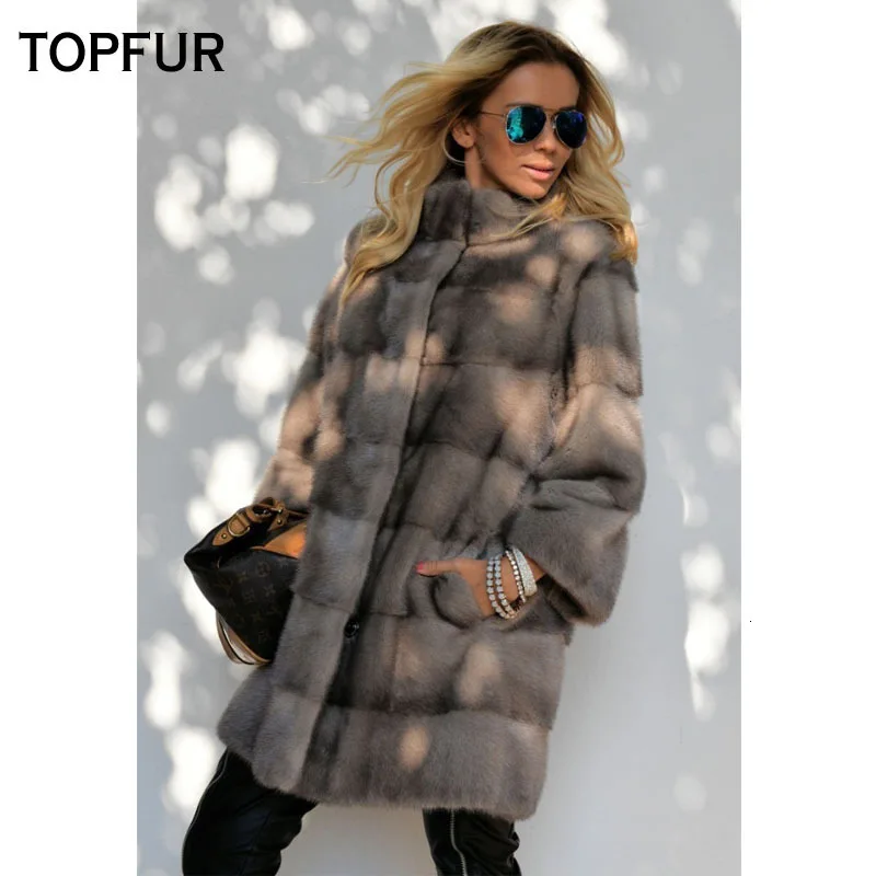 TOPFUR, новинка, модное зимнее женское пальто, натуральный мех, пальто для женщин, натуральный мех норки, верхняя одежда и пальто с поясом, базовые куртки