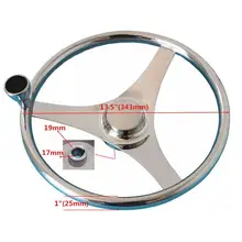 13.5 inch Boat Marine Stainless Steel Steering Wheel 3 Spoke Style With Knob for Boat Yacht Accessories