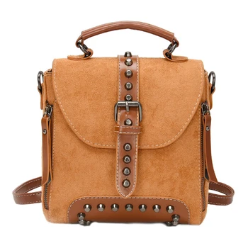 

Women Shoulder Bags Mini Velvet Backpack Travel Rucksack School Bookbag Female Faux Suede Small Backpack Brown