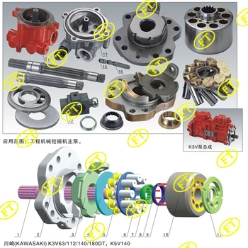 

Fengtou brand China KAWASAKI hydraulic piston pump part K3V-112 repair kit spare parts