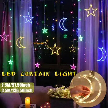 

2.5/3.5m LED String Lights Pentagram Star Curtain Light Fairy Wedding Birthday Christmas Lighting Indoor Decoration Light 220V