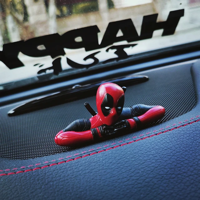 Disney Anime Car Interior Decoration Mini Figure Deadpool Center Console Rearview Mirror Decoration For Car Products Accessories as picture