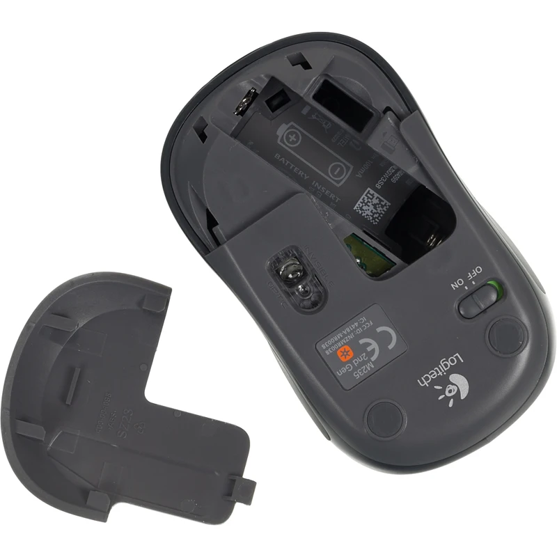 Мышь Logitech M235 серый/черный оптическая(1000dpi) беспроводная USB1.1 для ноутбука(2but