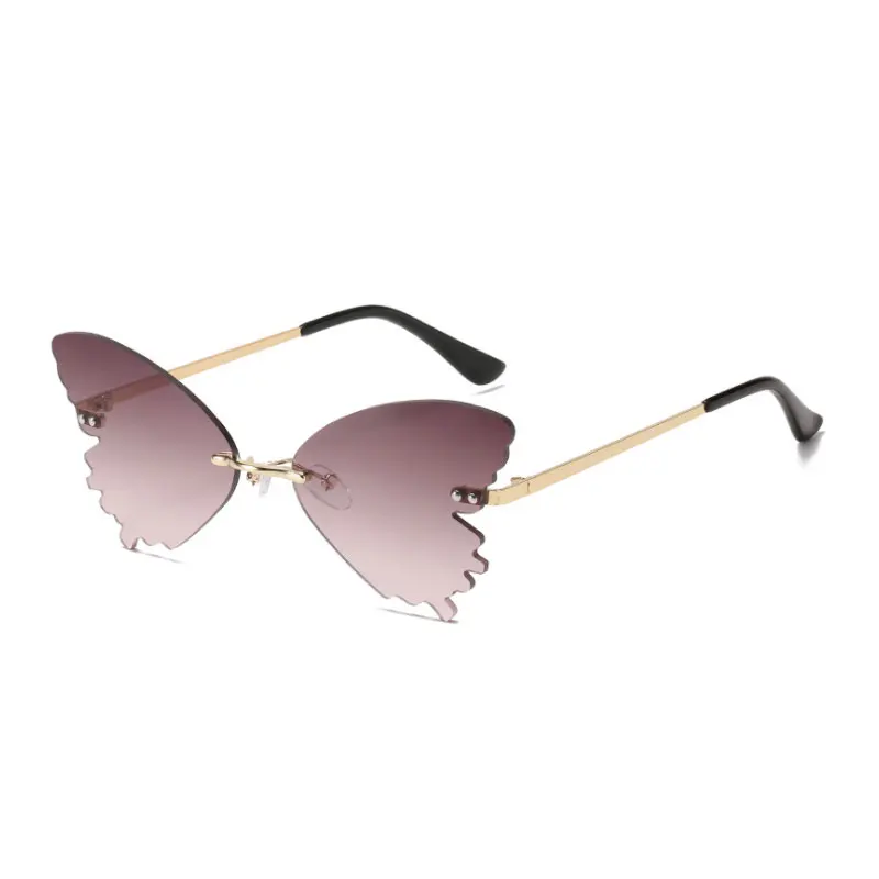 2022 New Arrival Fashion Brand Vintage Sunglasses Women Metal Frame Butterfly Sun Glasses For Female Shades Eyewear UV400 purple sunglasses Sunglasses