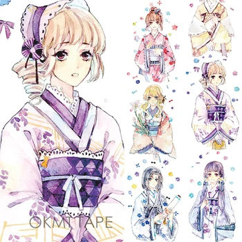 

japanese kimono girl Adhesive Decoration Girl