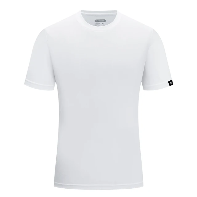 Brand SANHENG Men Summer Casual Outdoor T-Shirt Men Sports T-Shirt Plus Size Sport Fast-Dry Breathable Tops white