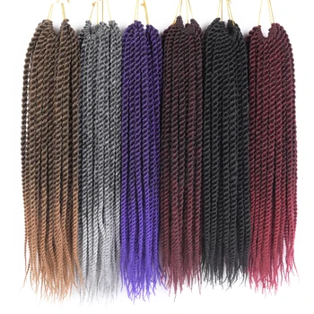 TOMO Senegalese Twist Hair Extensions 14 18 22 Inch Low Temperature Fiber Crochet Braids Ombre Synthetic Braiding Hair 1