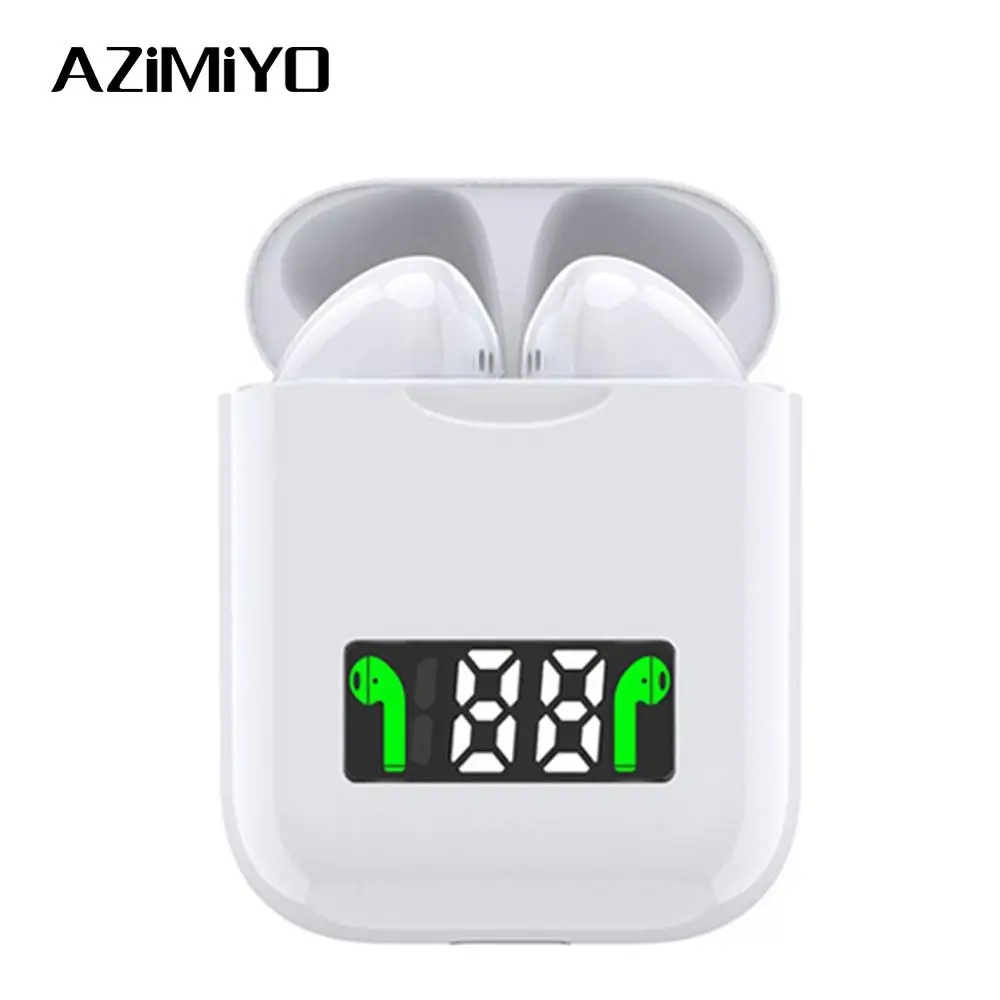 

AZiMiYO LCD TWS 5.0 Bluetooth earphone 3D stereo wireless earphone with dual microphone with Wireless charging for phone