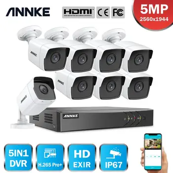 

ANNKE 8CH 5MP Lite Video Security System 5IN1 H.265+ DVR With 8PCS 5MP Weatherproof HD EXIR Outdoor Camera Surveillance CCTV Kit