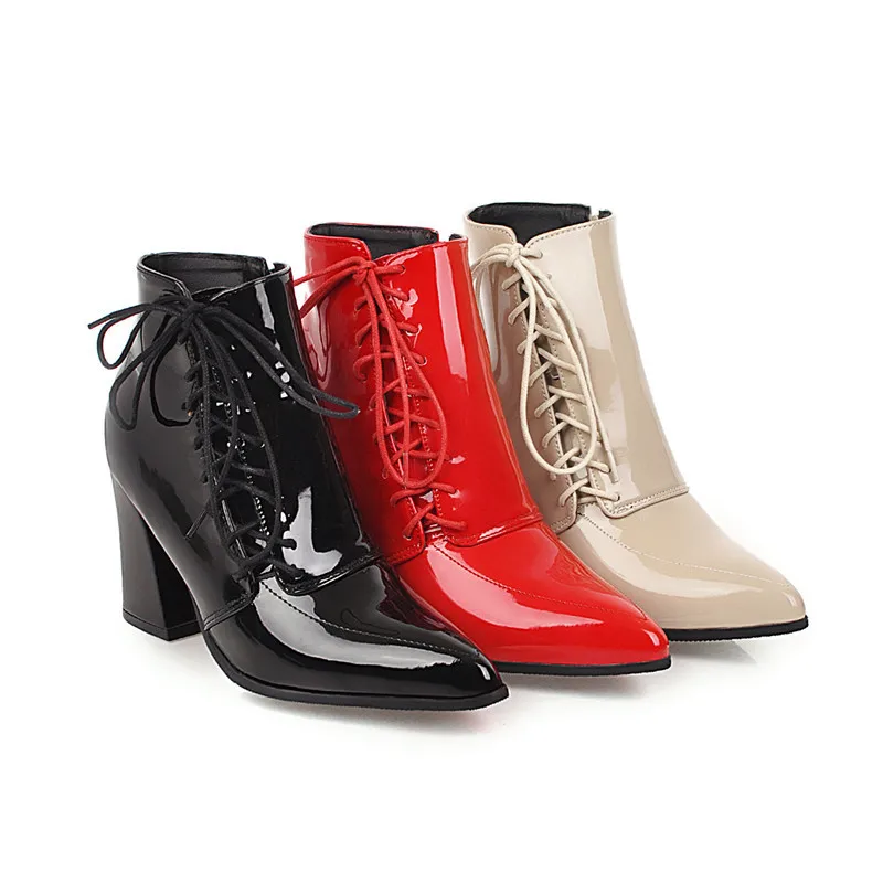 ESRFIYFE 2020 New Large Size Women Boots Fashion Pointed Toe High Heels Women's Shoes Sexy Autumn Winter Ankle Boots Female