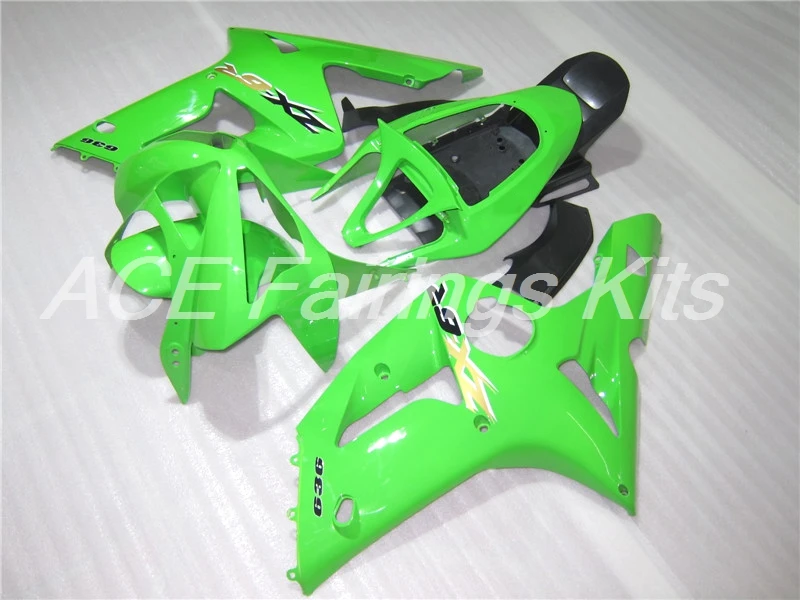 Легкая установка Инжекционный обтекатель подходит для Kawasaki ZX6R 2003 2004 ABS Обтекатели набор ZX-6R 03 04 ниндзя 636 зеленый