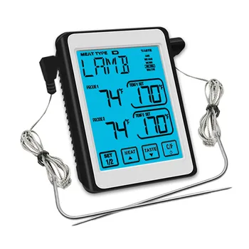 

CH-212 Double Probe Smart Touch Screen Control Food Thermometer BBQ Thermometer That Can Set Alarm Thermometer