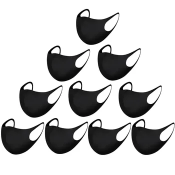 

10pc functional Black Health care Reusable Face Mascarillas Cycling Camp Dust-proof Cotton Mouth Face Mask Respirator for adults