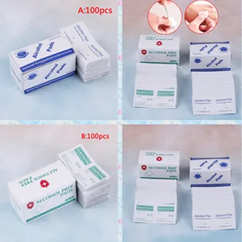 

100pcs/lot Portable 70% Isopropyl First Aid Professional Alcohol Swabs Pads Wet Wipes Home Skin Cleanser Sterilization