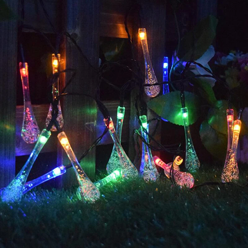 Light String SolarOutdoor Garden Solar Lamp Solar Powered Bulb Led Water Droplet Solar Lights for Party Wedding Christmas Decor (4)