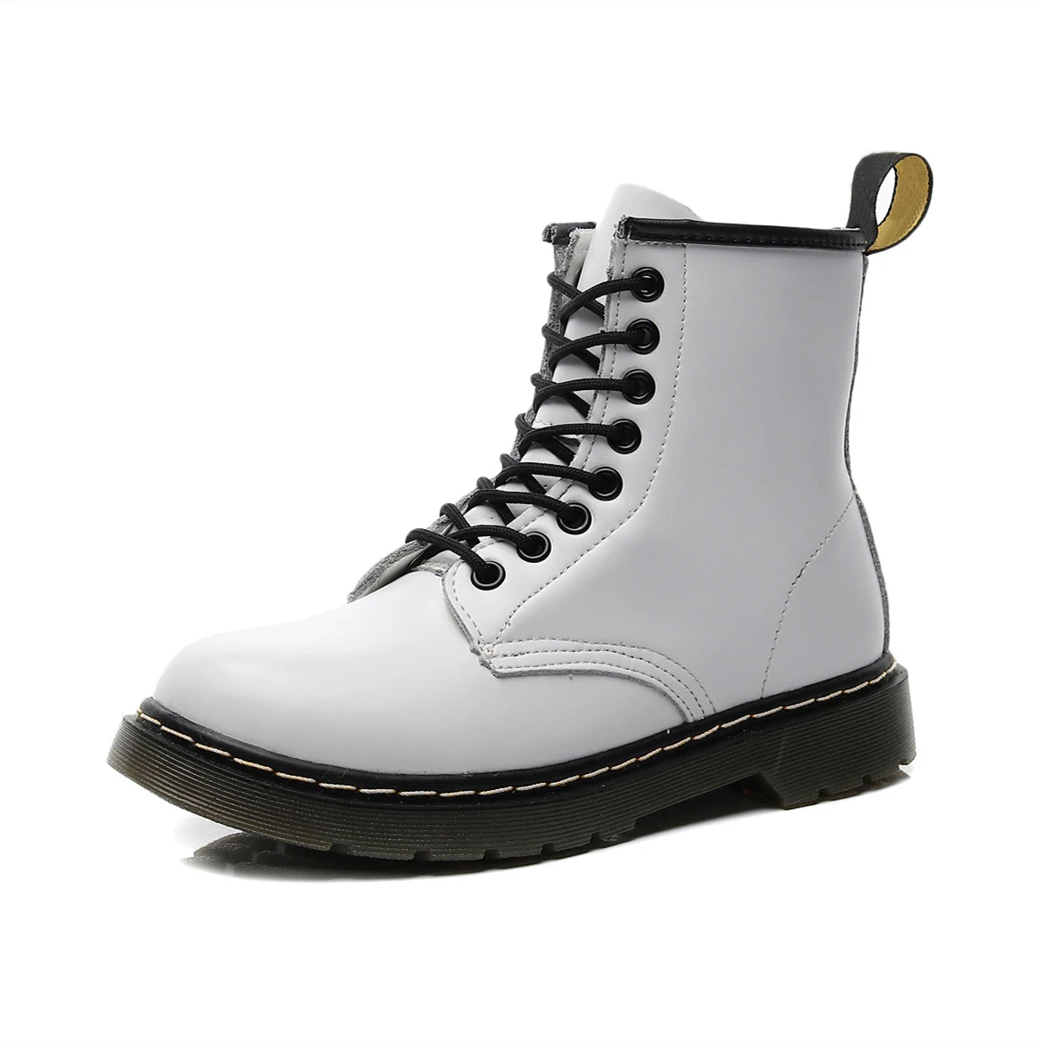 Vastwave/кожаные мужские Ботинки martin для влюбленных Мужская обувь мотоботы для взрослых зимняя обувь мужская обувь размера плюс 47 48 - Цвет: White1460-4