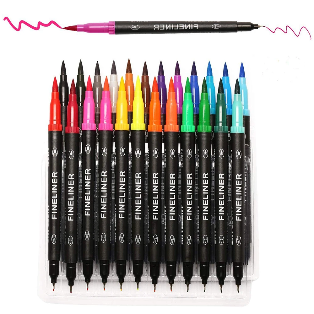 

48/60/72/100 Colors Watercolor Art Markers Set Dual Tip Professional Drawing Painting Water Coloring Brush Pen Set for School